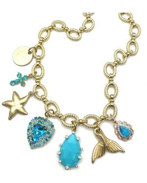 Achala Handcrafted Azure Tides Summer Charm Necklace - Metallic
