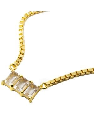 NASI SILVER Kadima Baguette Necklace- Topaz - Metallic