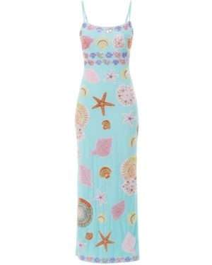 Oceanus New York Strapped Dress - Blue