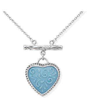 Vintouch Italy Heartwork Porcelain Heart Necklace - Blue
