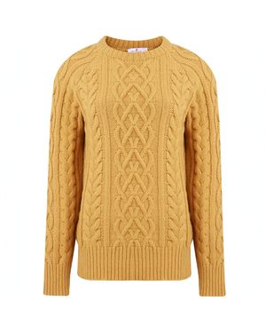 Peraluna Deniz Cable Knit O-Neck Jumper - Yellow