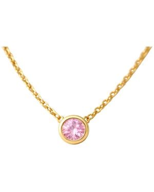 Lily Flo Jewellery Aurora Sapphire Solitaire Necklace - Pink