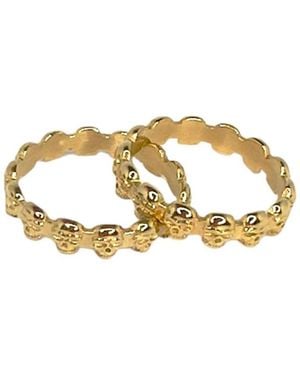 Jagged Halo Jewelry Eternity Skull Ring - Metallic