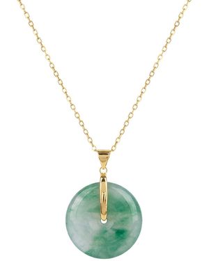 seree Oro Jade Stone Pendant Necklace - Green