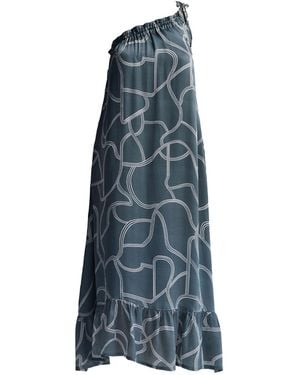 REISTOR One Shoulder Maxi Dress - Blue