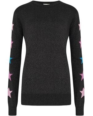 Sugarhill Astrid Sparkly Sweater Ombre Stars - Black