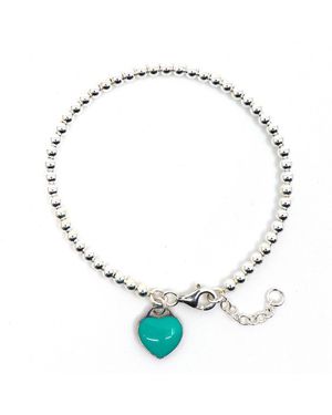 Shar Oke Dainty Sterling & Heart Charm Bracelet - Metallic