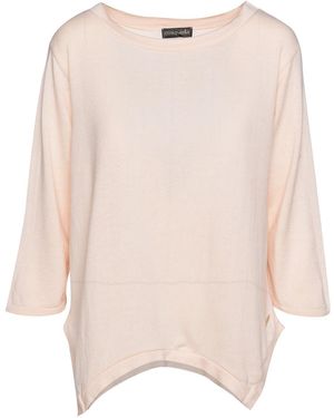 Conquista Knit Cotton Top With An Uneven Hemline - Pink