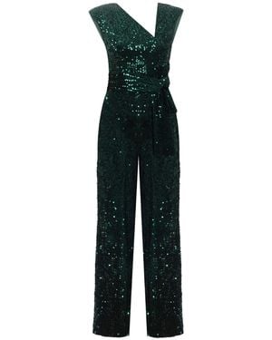 NALÈ Velvet Emerald Sequin Jumpsuit - Green