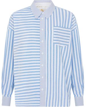 Hay Life Bailey Multi Stripe Oversized Shirt - Blue