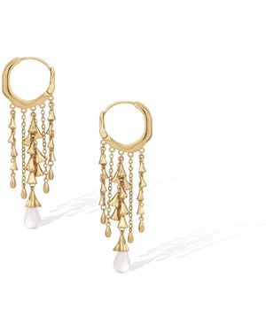 Retro Chic Aeolian Echo Tassels Earrings - Metallic