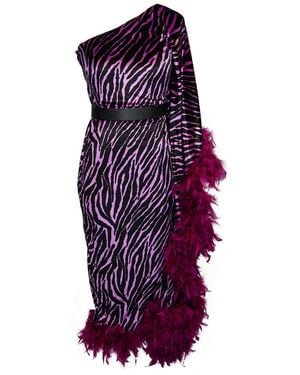 Jennafer Grace Venom One Shoulder Caftan - Purple