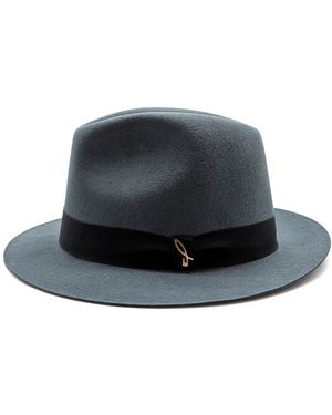 DORIA 1905 Heath Smooth Lapin Felt Fedora Hat - Black