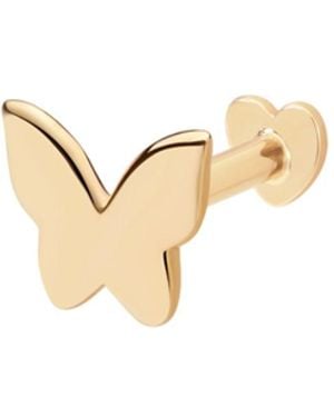 Vanhi 14K Solid Butterfly Flat Back Stud - Metallic