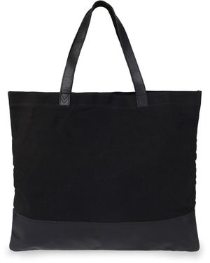 VIDA VIDA Canvas Leather Black Tote Bag