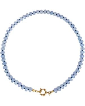 Christina Greene Sweet Stone Beaded Knotted Necklace - Blue