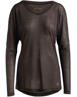 Conquista Knit Top With Long Batwing Sleeves - Black