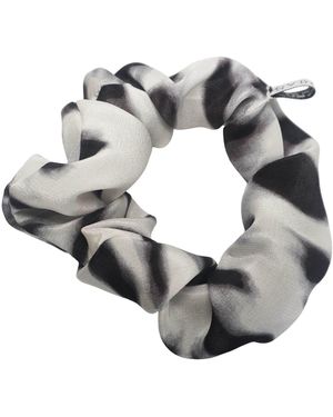 Formula S7 Monochrome Silk Animal Print Scrunchies Multicolor - Gray