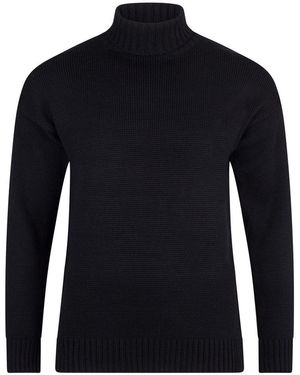 Paul James Knitwear Modern Submariner Porter Roll Neck Merino Wool Jumper - Blue