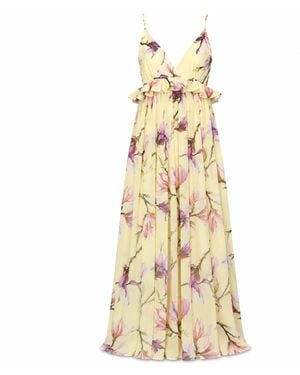NEVA Aveline Floral Empire Maxi Dress - Metallic