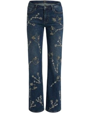 OW Collection Nova Embellished Denim Jeans - Blue