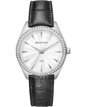 Maxum Sydney Crystal Bezel Leather - Metallic
