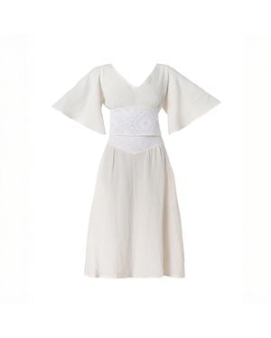 Italia A Collection Neutrals Seashell Crochet Skirt Set - White