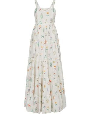 Em & Shi Summer Herbs Tiered Dress - White