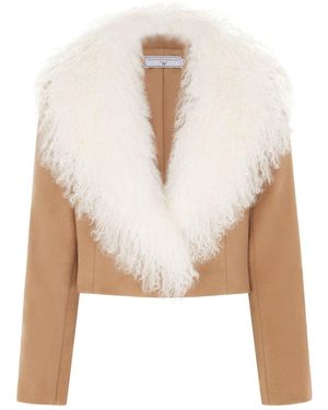 Hortons England 'Neutrals Valencia Cropped Jacket Tan - White