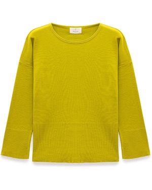 Peraluna Rio Flat Knit Boat-Neck Sweater - Yellow