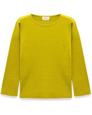 Peraluna Rio Flat Knit Boat-Neck Sweater - Yellow
