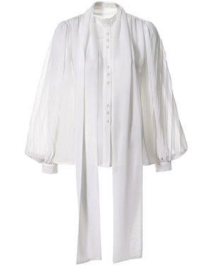 AGGI by HALEWSKI Linda Muslin Blouse - White