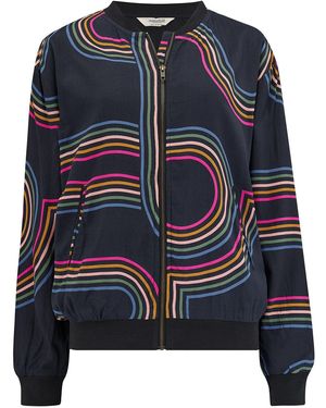 Sugarhill Bobbi Bomber Jacket, Retro Racer - Blue