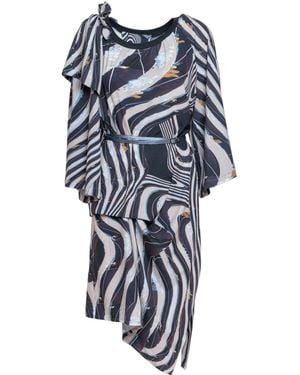 ARTISTA Thia Folded Midi Dress - Blue