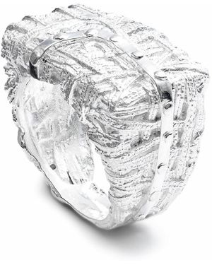 German Kabirski Fibril Ring With Twisted And Tangled Wirework Structure - Metallic