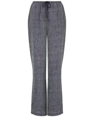 The Summer Edit Pearl Luxe Linen Drawstring Trouser - Grey