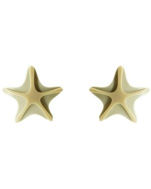 Gissa Bicalho Handmade Earring Star Of The Sea Kahki - Orange