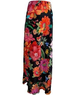 Introvertie VIENNA Oia Bias Cut Silk Maxi Skirt - Red