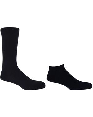 Peper Harow - Made in England Classic Luxury Crew & Trainer Socks Bundle - Blue