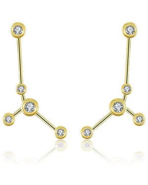 Genevieve Collection Cancer Zodiac Constellation Earring 18K & Diamond - Metallic