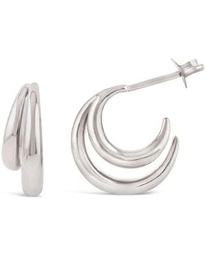 Dinny Hall Toro Double Hoops - White