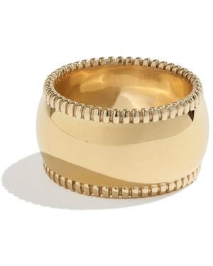 Stone Fruit Large Disc Ring - Metallic