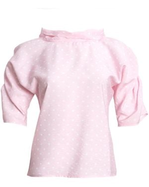 Bianca Popp Puff Blouse With Collar - Pink