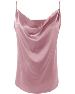 Soft Strokes Silk Pure Mulberry Silk Cowl Neck Camisole, Spaghetti Strap - Purple