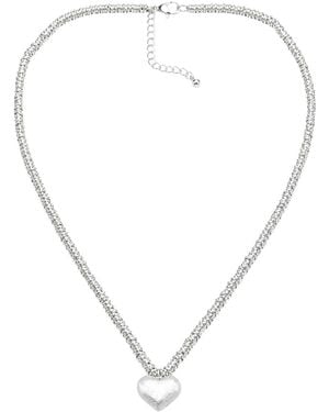 Uchi and Soto Kokoro Heart Necklace - Metallic