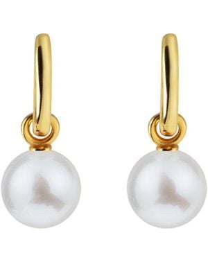 Ora Pearls Aetia Pearl Hoop Earrings - Metallic