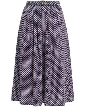 Smart and Joy Flared Polka Dot Skirt - Purple