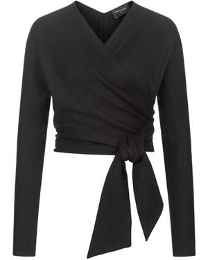 Marianna Déri Knitted Wrap Top - Black