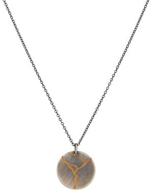 Posh Totty Designs Men's Kintsugi Disc Necklace - Metallic
