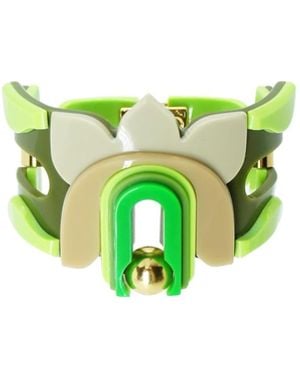 Gissa Bicalho Acrylic Handmade Bracelet Lilium - Green